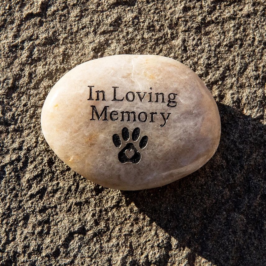 In Loving Memory River Rock - Pawprint (Picture)