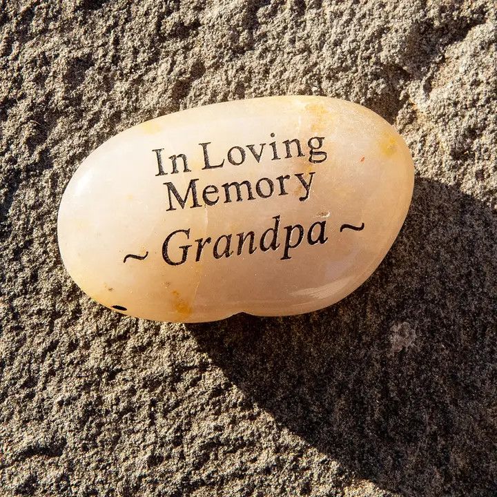 In Loving Memory River Rock - Grandpa