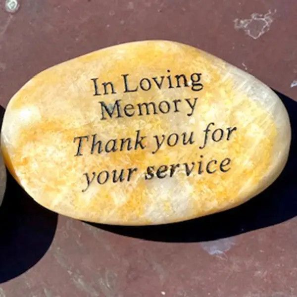 In Loving Memory River Rock - Thank You For Your Service