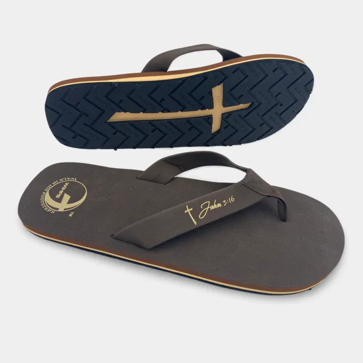 Medium/Large Brown Leather Flip Flops