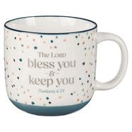 Mug Blue Confetti Bless You and Keep You Num. 6:24