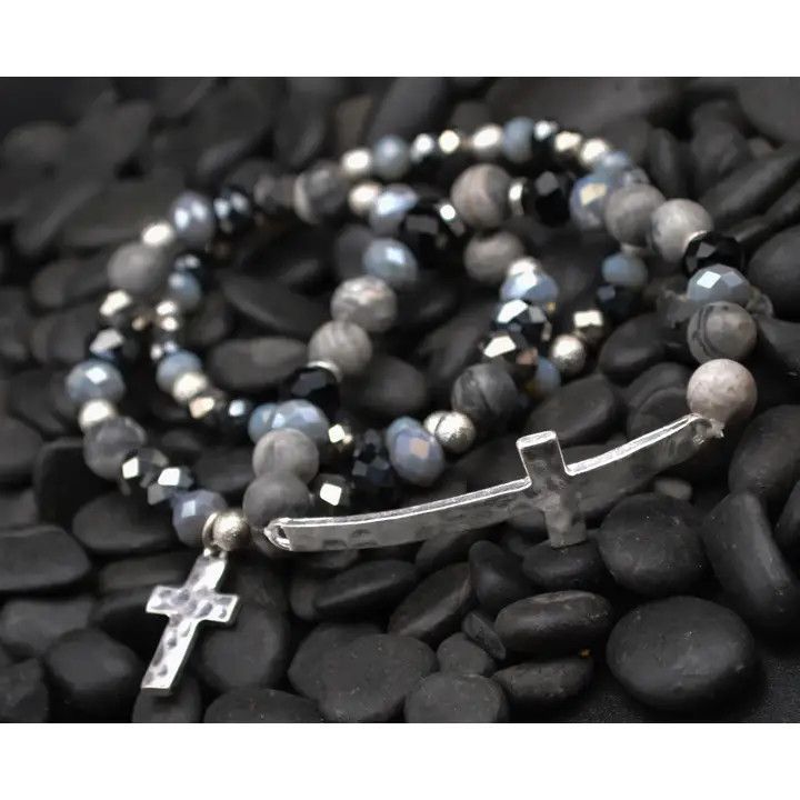 Cross 3 Strand Bracelet - Eden Merry Bracelet