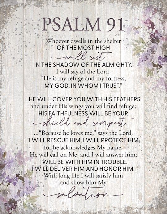 Psalm 91 - Timberland Art 11.75X15 Wood Plaque