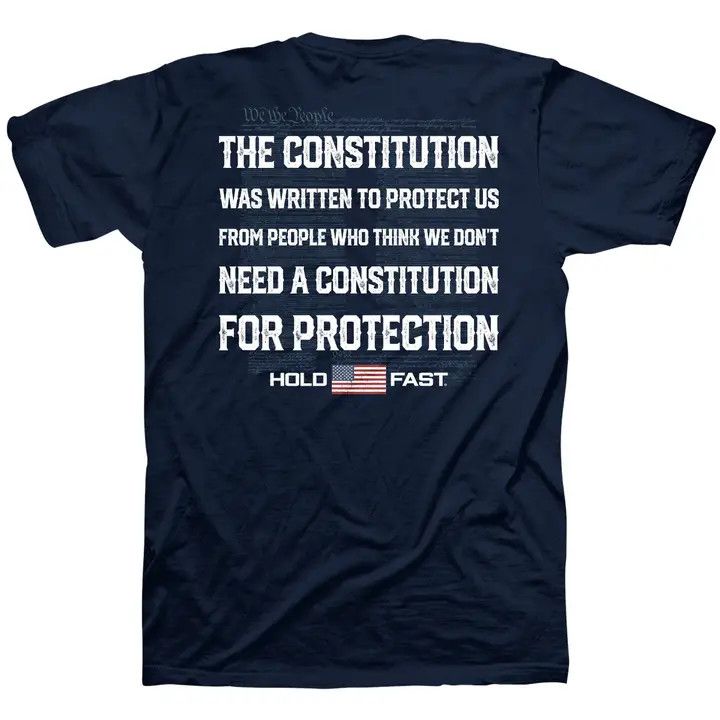 Hold Fast Mens T-Shirt Constitution Protection  LG