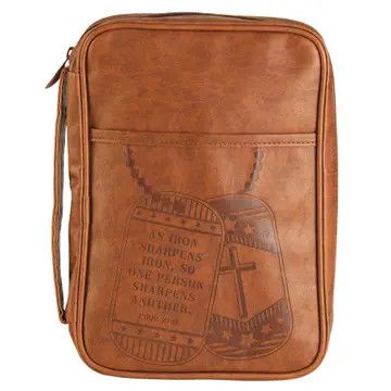 Bible Cover Iron Sharpens Iron Large