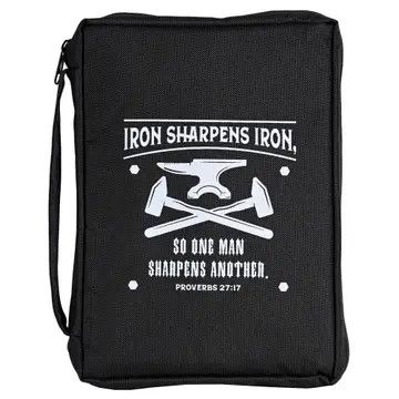 Bible Case Iron Sharpens Iron Black Large