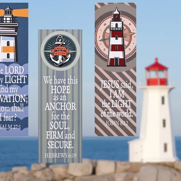 Package of 12 Bookmarks Lighthouse 3 Designs