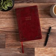 KJV Large Print Personal Size Reference Bible-Burgundy LeatherTouch Indexed