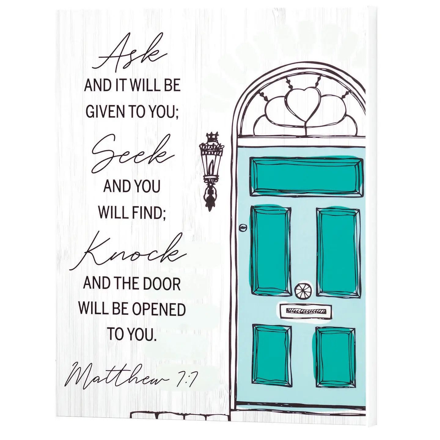 Plaque Wall Ask Seek Knock 8x10