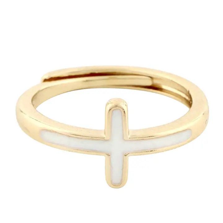 Mother of Pearl Cross Ring