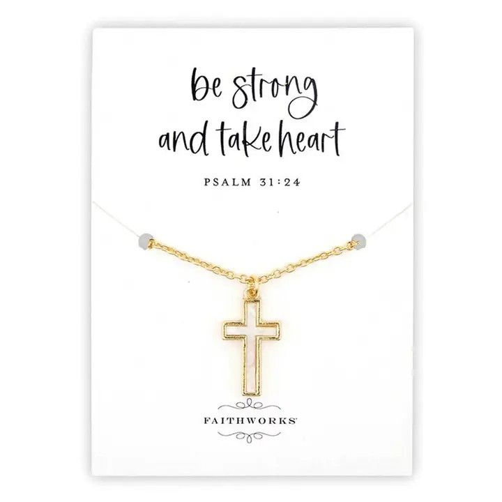 Mother of Pearl Cross Filled Necklace