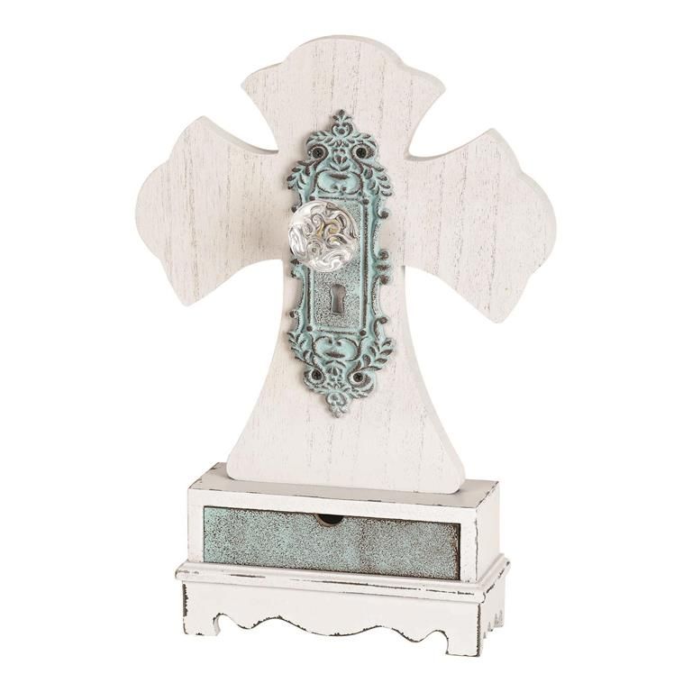 Cross Tabletop Ask Seek Knock Door - 12&quot;