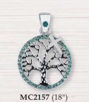 MC2157 Women&#39;s Tree of Life Necklace (blue)