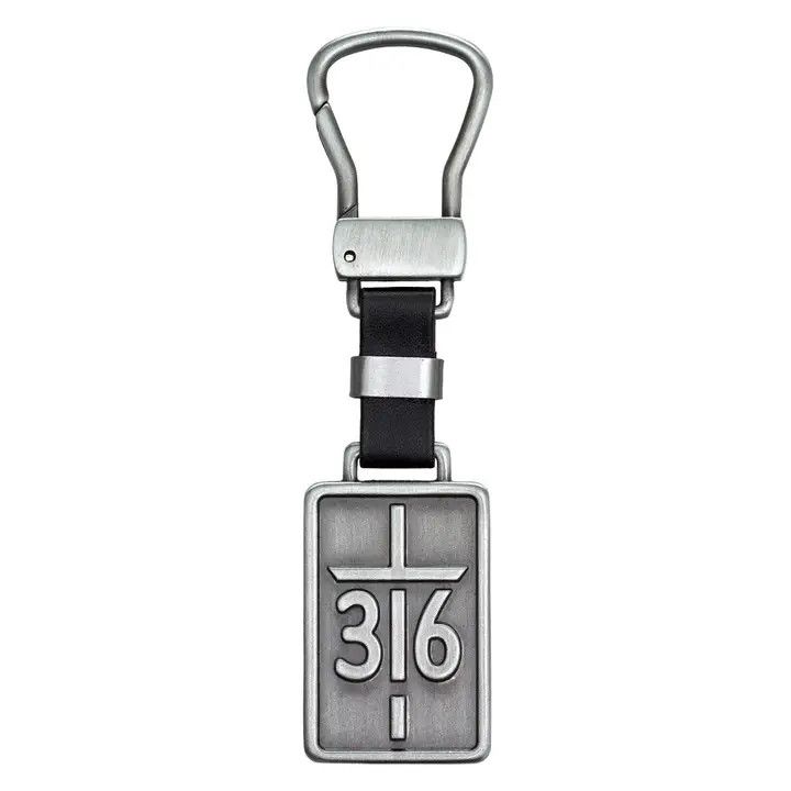 Keyring Metal/Faux Leather in Tin John 3:16