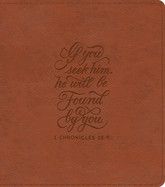 ESV Journaling Study Bible (Trutone, English Saddle, 1 Chronicles 28:9 Design)