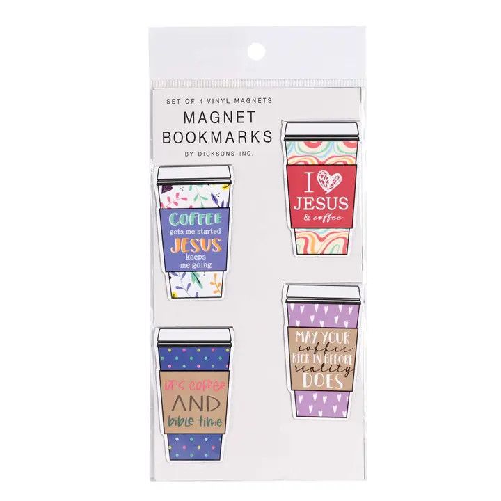 Magnet-Bookmark 4 Pc Coffee Vinyl