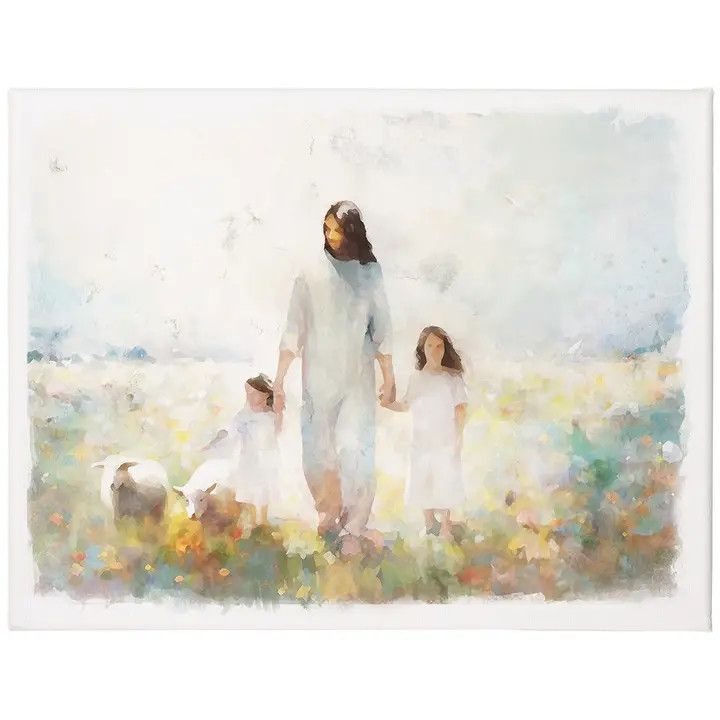 Jesus Children Art - Wrapped Canvas