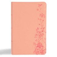 CSB Single-Column Compact Bible, Digital Study Edition, Blush Floral Leathertouch (Digital Study)