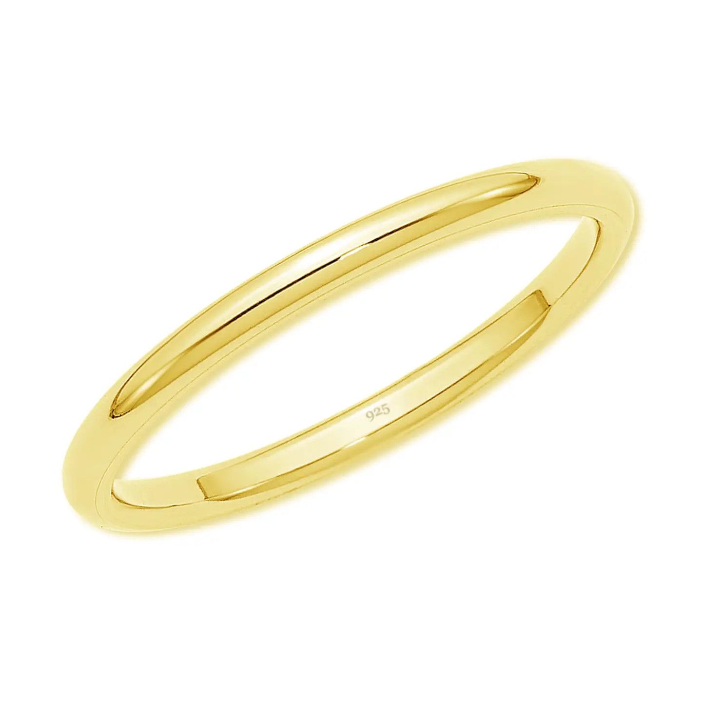 14K Gold-Plated Gold Band Baby Ring - 2mm Band - Size 0