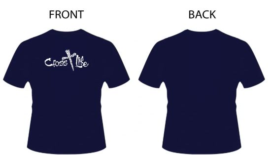 Cross Life Christian 100% Cotton T-Shirt Navy 2X-LRG