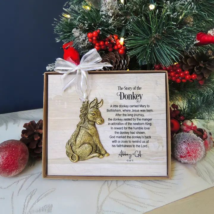 Christmas Donkey Story Ornament