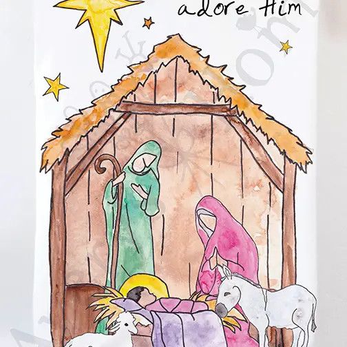 Christmas Nativity Holiday Jesus Tea Towel