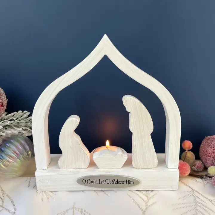 O Come Let Us Adore Him Candle Holder