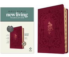 NLT Giant Print Bible Filament-Enabled Edition-Cranberry Flourish LeatherLike Indexed