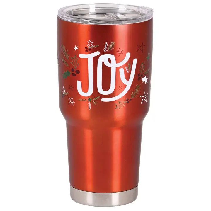 Christmas Red Tumbler Joy Confetti