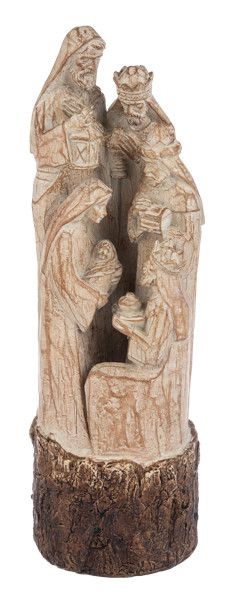 Woodcut Three Kings Nativity Figurine