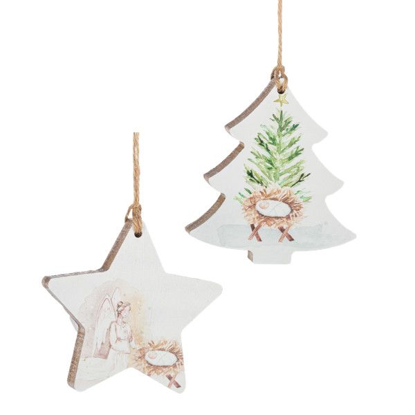 Watercolor Spiritual Tree &amp; Star Ornament