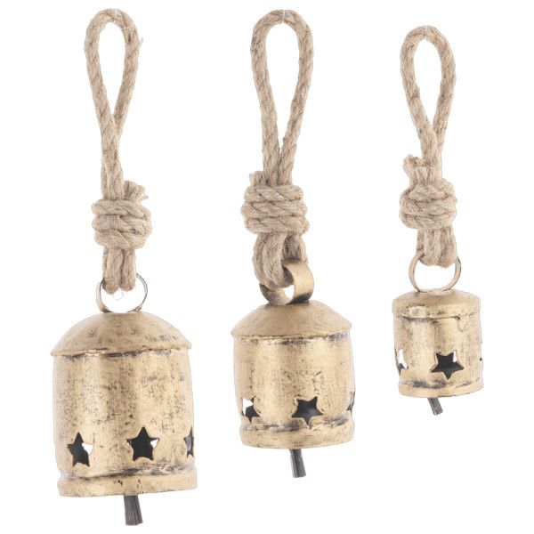 Gold Bell with Star Cutouts (3 pc. set)