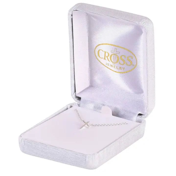 Necklace 5/16 Box Cross 16Long Silver