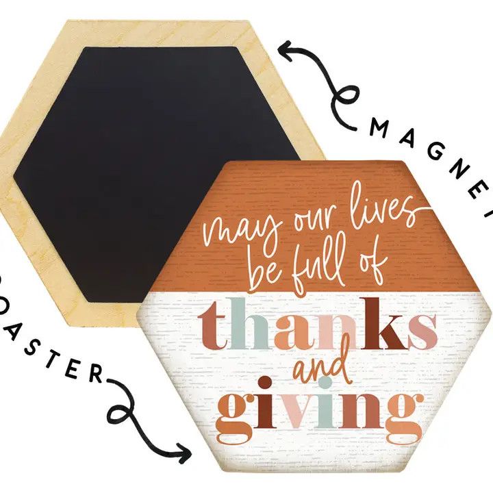 Thanks and Giving - Honeycomb Coasters