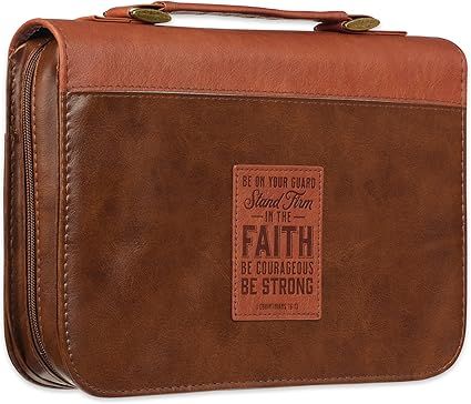 Large Bible Cover Brown 1 Corinthians 16:13