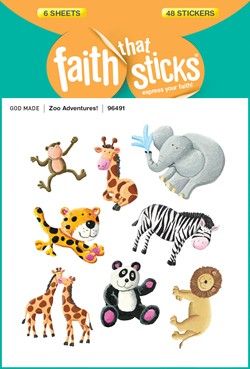 Sticker-Zoo Adventures! (6 Sheets) (Faith That Sticks)