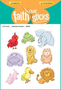 Sticker-Animal Friends (6 Sheets) (Faith That Sticks)