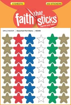 Sticker-Assorted Foil Stars (6 Sheets) (Faith That Sticks)
