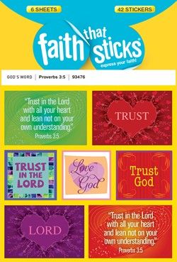 Sticker-Proverbs 3:5 (6 Sheets) (Faith That Sticks)