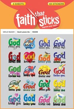 Sticker-God Loves Us (6 Sheets) (Faith That Sticks)