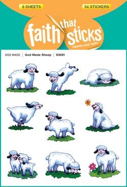 Sticker-God Made Sheep (6 Sheets) (Faith That Sticks)