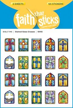 Sticker-Stained Glass Crosses (6 Sheets) (Faith That Sticks)