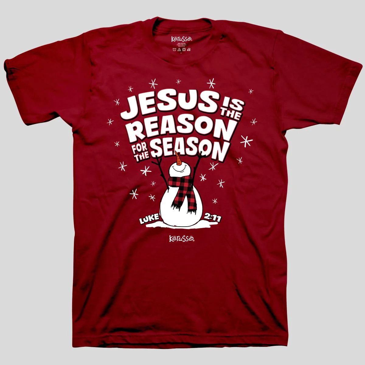 Kerusso Christmas T-Shirt Jesus Is The Reason Snowman  MD