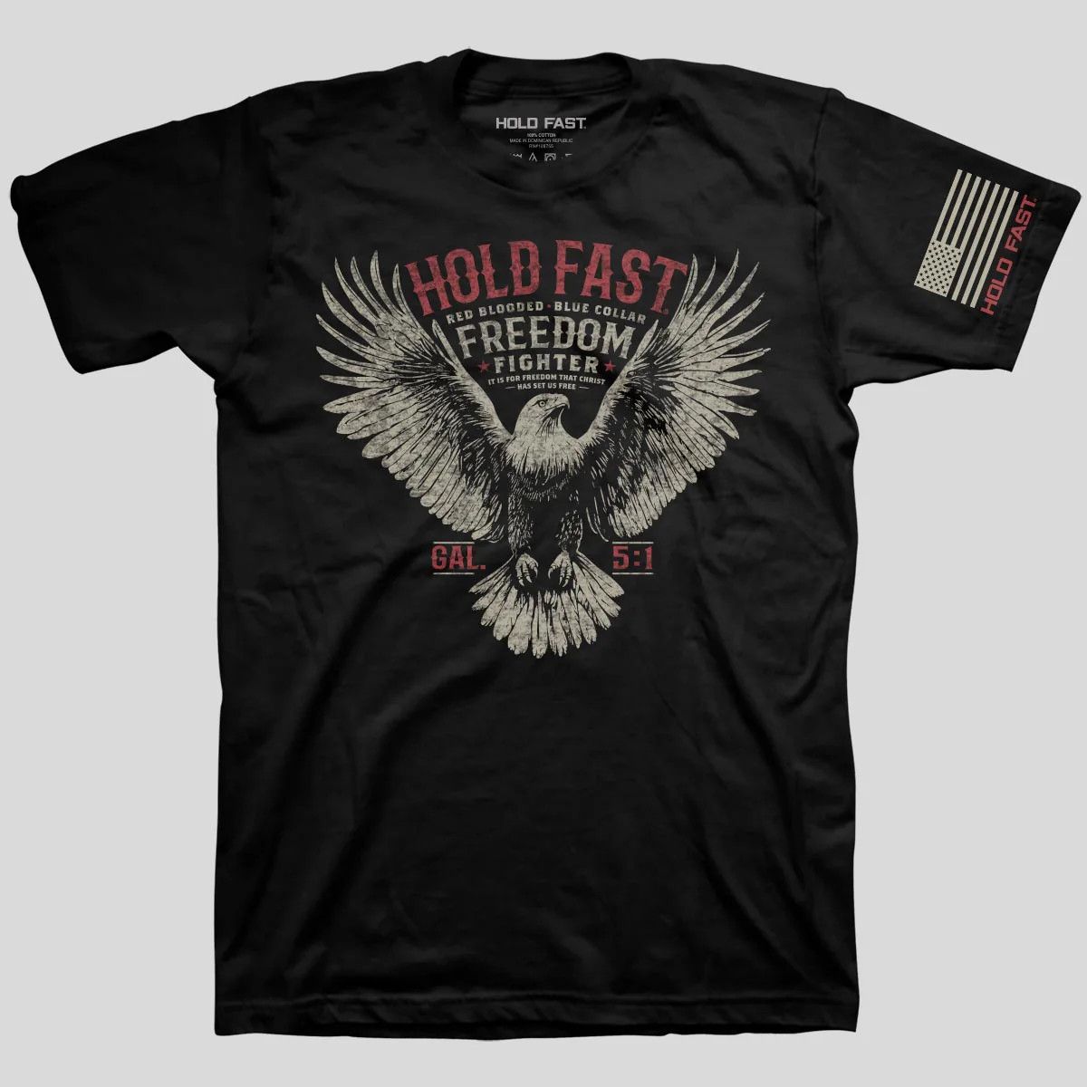 HOLD FAST Mens T-Shirt Freedom Fighter Eagle  MD