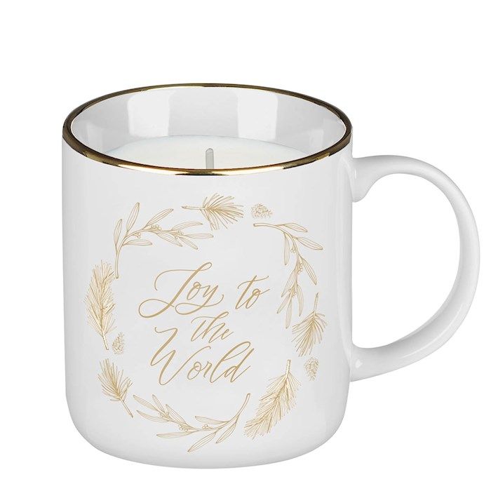 Candle In Mug-Joy To The World (14 Oz)