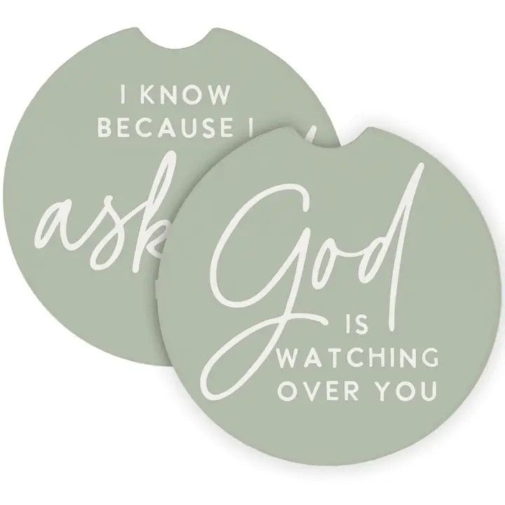 Car Coasters- God Is Watching Over You