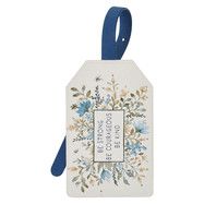 Strong Courageous Kind Faux Leather Luggage Tag