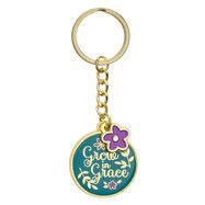 Grow in Grace Metal Key Ring with Link Chain