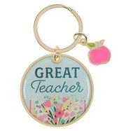Great Teacher Epoxy-coated Metal Keychain with Charm - Ecclesiastes 2:26