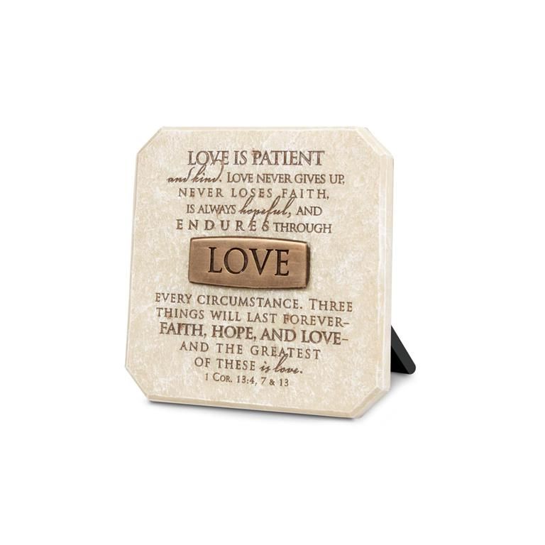 Tabletop Plaque Love Bronze 3.75H